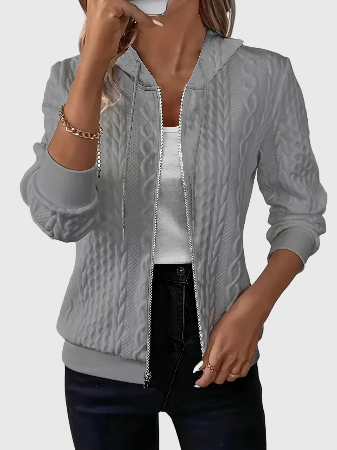 Lena™ - Mikina s kapucí a zipem