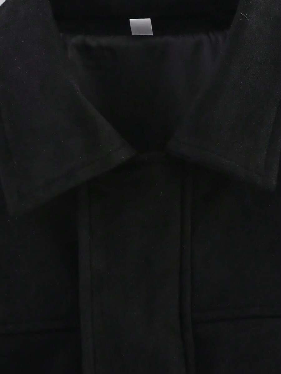 Dámská volná vintage bunda – klasický límec, dlouhý rukáv, podzimní styl