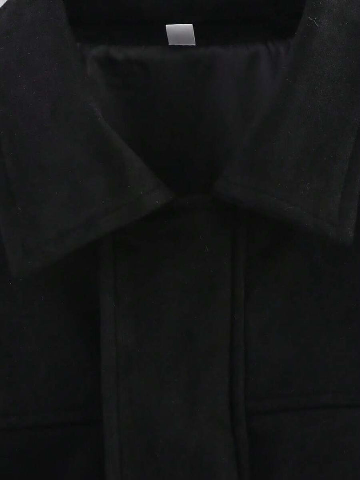 Dámská volná vintage bunda – klasický límec, dlouhý rukáv, podzimní styl