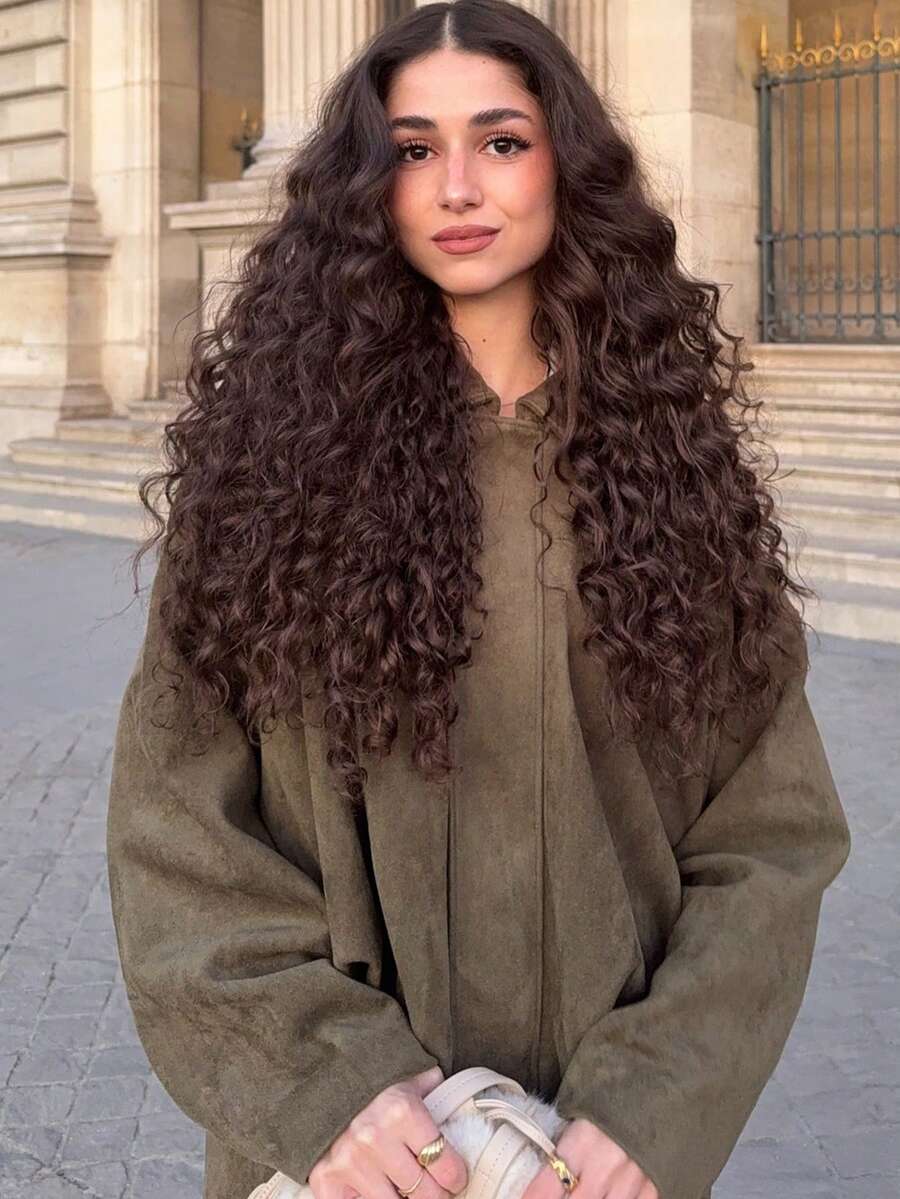 Dámská volná vintage bunda – klasický límec, dlouhý rukáv, podzimní styl