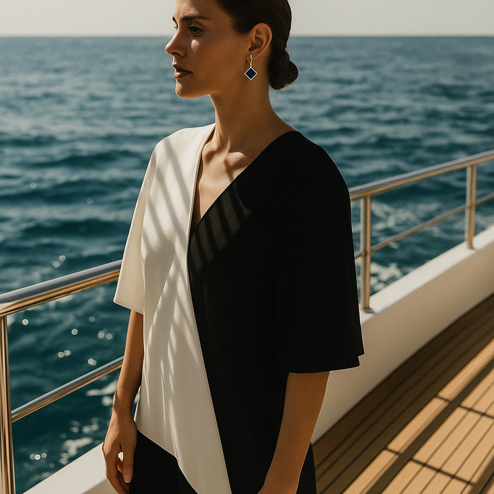 Keto | Náušnice se čtvercovými černými drahokamy