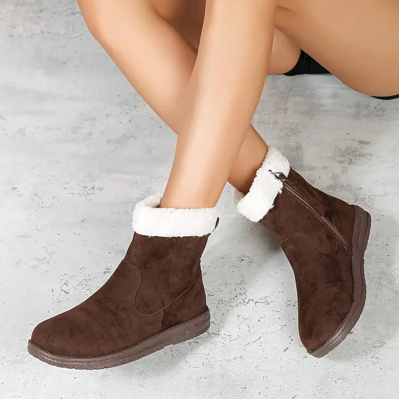 Lucinka | Dámské boty v jednobarevném provedení, na boční zip, měkká podrážka, boty s termo podšívkou