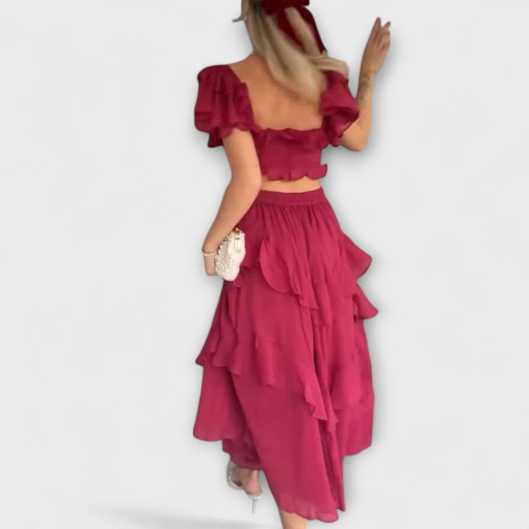 Slavomila | Letní šaty s volánkovými detaily