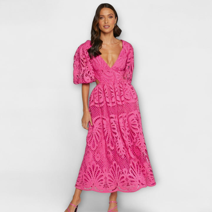 Sira | Midišaty s výšivkou a průstřihy