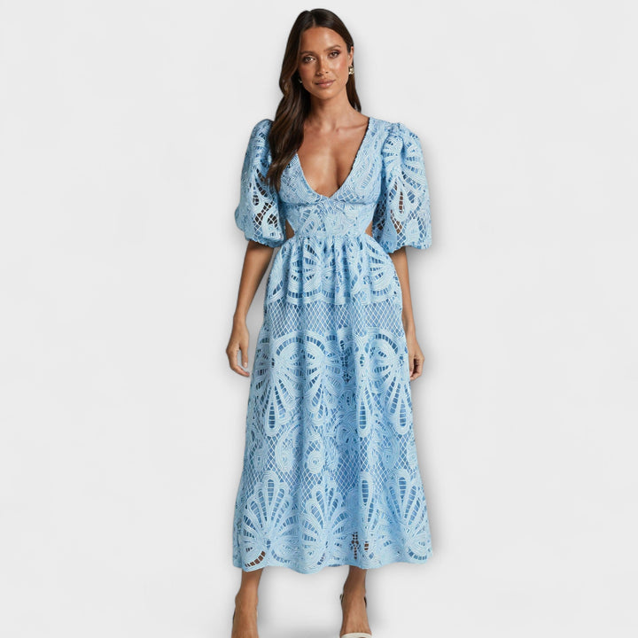 Sira | Midišaty s výšivkou a průstřihy