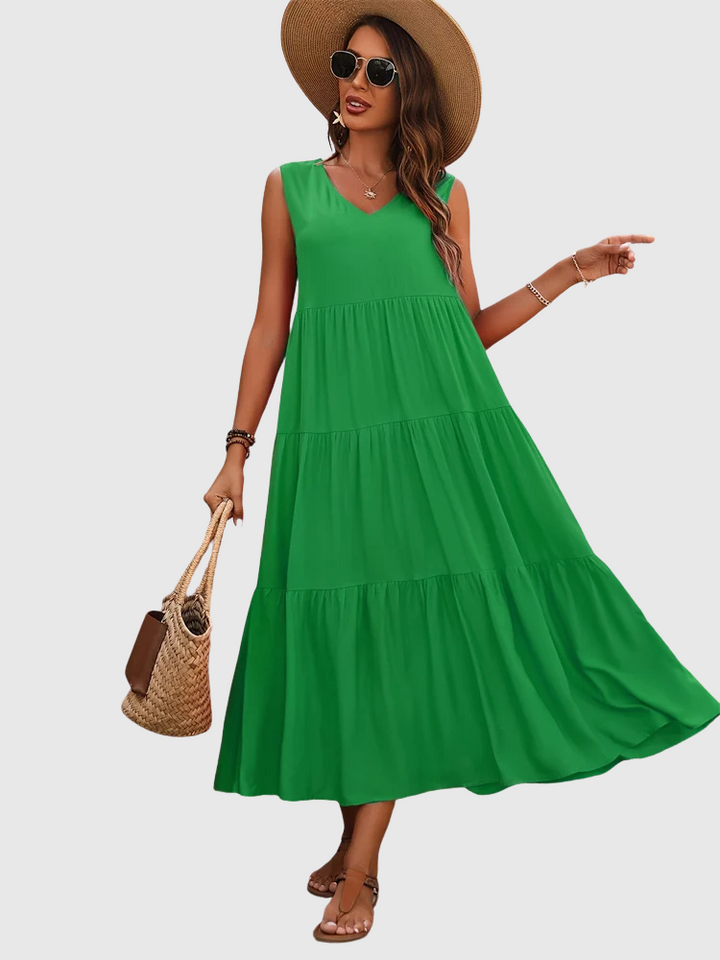 FIALKA | Dlouhé Rozšířené Šaty s Absolutním Pohodlím a Letním Stylem