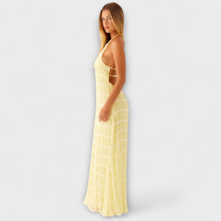 Radislava – Maxi šaty s halter výstřihem