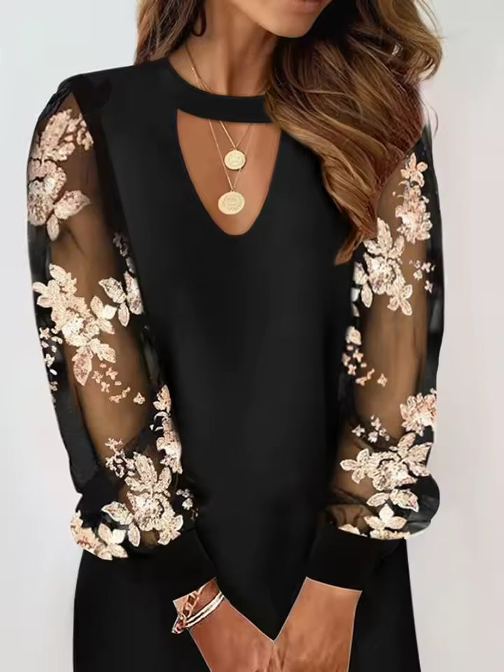 Ema | Elegantní šaty s výstřihem do V a výraznými rukávy