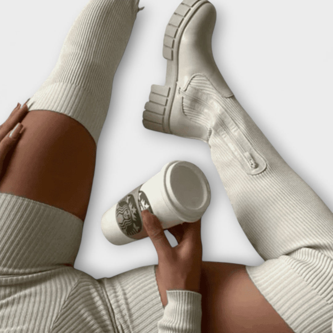 Lureva | Overknee boty s robustní podrážkou