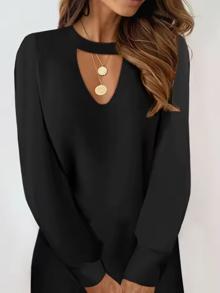 Ema | Elegantní šaty s výstřihem do V a výraznými rukávy