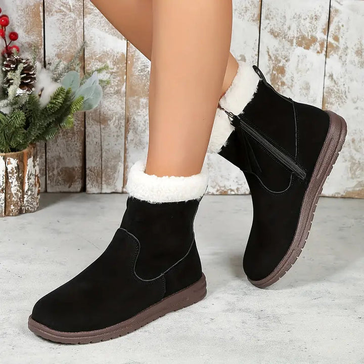 Lucinka | Dámské boty v jednobarevném provedení, na boční zip, měkká podrážka, boty s termo podšívkou