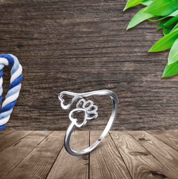 Nastavitelný prsten ve tvaru srdce z nerezové oceli