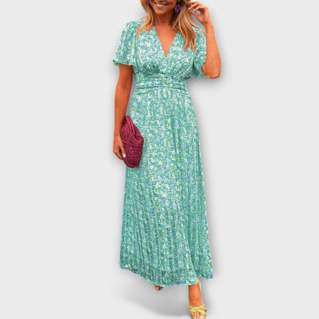 Emily | Klasické květinové šaty s výstřihem do V